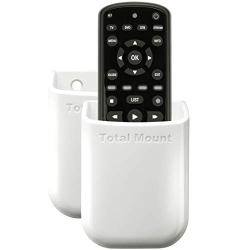 TotalMount Universal Remote Control Holders (Quantity 2 - One Remote per Holder - White)