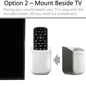 TotalMount Universal Remote Control Holders (Quantity 2 - One Remote per Holder - White)