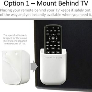 TotalMount Universal Remote Control Holders (Quantity 2 - One Remote per Holder - White)