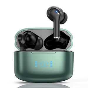 wireless earbuds, enc bluetooth 5.2 headphones led power display earphones wireless charging case 30hrs playback ipx6 waterproof in-ear headsets with mic for iphone tv smart computer laptop sports