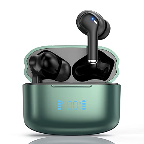 Wireless Earbuds, ENC Bluetooth 5.2 Headphones LED Power Display Earphones Wireless Charging Case 30Hrs Playback IPX6 Waterproof in-Ear Headsets with Mic for iPhone TV Smart Computer Laptop Sports