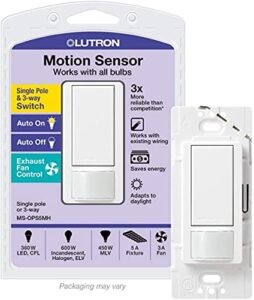 lutron maestro motion sensor switch | 5a, single-pole or multi-location | ms-ops5m-wh, white