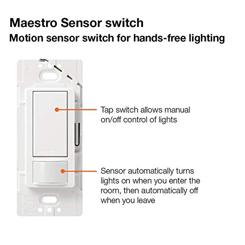 Lutron Maestro Motion Sensor Switch | 5A, Single-Pole or Multi-Location | MS-OPS5M-WH, White