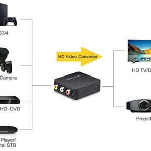 WAVLINK RCA to HDMI Converter, 1080p 3RCA to HDMI CVBS AV Composite Video Audio Adapter with USB Charge Cable Support 1080P for PC Laptop Mini Xbox PS4 PS3 TV STB VHS VCR Camera DVD