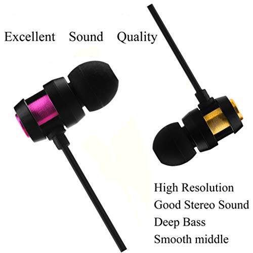 Earbuds with Microphone,2 Pack Ear Buds Headphones Bass Earphones with Mic and Volume Control Noise Isolating (2 Pack)