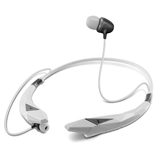 Aduro Amplify Pro SBN45 Wireless Stereo Around The Neck Earbud Headphone Headset (White/Gray)