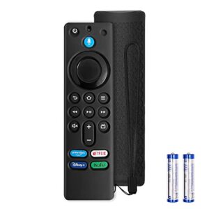 l5b83g 3rd gen replacement voice remote with black cover for amazon fire tv stick (2nd gen/3rd gen/lite/4k) fire tv cube (1st gen and later) fire tv (3rd gen, pendant design)