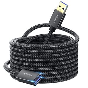 ruaeoda usb 3.0 extension cable 20 ft, usb 3.0 type a male to female long usb extension cable superspeed 22 awg braid usb to usb cable
