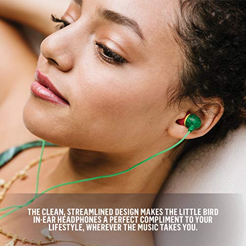 House of Marley Little Bird: Wired Earphones with Microphone, Noise Isolating Design, and Sustainable Materials, Black