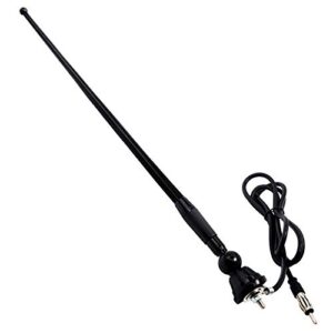 japower 16 inches black boat antenna waterproof rubber flexible mast, marine antenna for car rv atv utv rzr spa, optimized radio fm/am reception