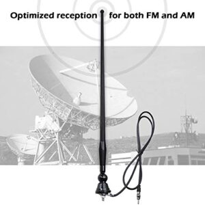 JAPower 16 Inches Black Boat Antenna Waterproof Rubber Flexible Mast, Marine Antenna for Car RV ATV UTV RZR SPA, Optimized Radio FM/AM Reception