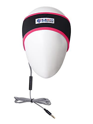 MMUSS Sleep Headphones Headband with Ultra Thin Stereo Speakers Control Button.Perfect for Sleeping,Sports,Air Travel,Meditation and Relaxation (Pink)