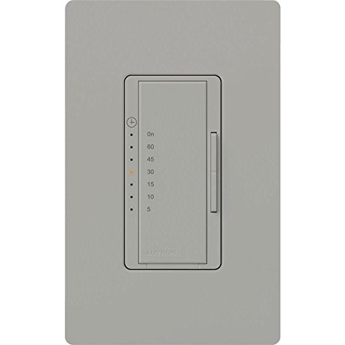 Lutron Maestro In-Wall Digital Timer, 5A Light/3A Fan, Single-Pole, MA-T51-GR, Gray