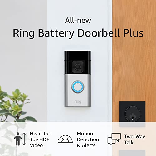 All-new Ring Battery Doorbell Plus | Head-to-Toe HD+ Video, motion detection & alerts, and Two-Way Talk (2023 release)