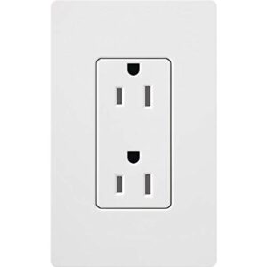 Lutron Claro Duplex Receptacle, 15-Amp, CAR-15-WH, White (Pack of 5)