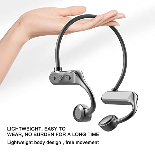 cuyhtdup True Conduction Concept Bluetooth Headset Does Not Enter The Ear, Wireless Sports, and Waterproofing Ipx5 Waterproofing,for iOS, Android, 𝓜 and Other Systems (Black)