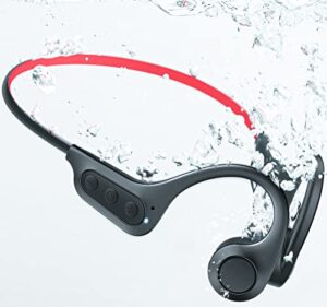 nagfak bone conduction swimming headphones, bluetooth 5.3 open over ear running headphone,wireless 16gb memory headset ip67 waterproof sport headphones with mic