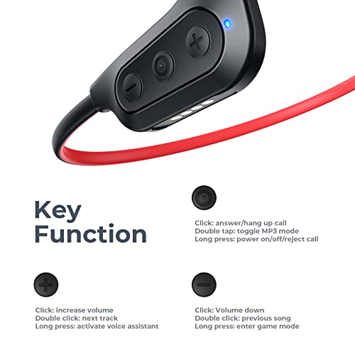 NAGFAK Bone Conduction Swimming Headphones, Bluetooth 5.3 Open Over Ear Running Headphone,Wireless 16GB Memory Headset IP67 Waterproof Sport Headphones with Mic