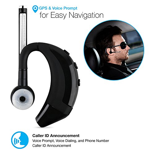 Naztech N750 Emerge Wireless BT Headset Voice Command Calls Noise Reduction Mic Perfect for Truck Drivers Compatible with iPhone, Galaxy +More [13576]