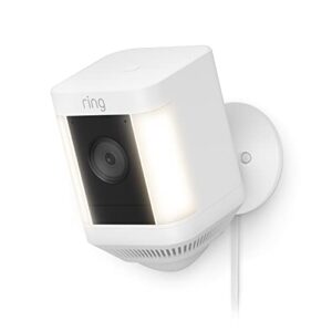 introducing ring spotlight cam plus, plug-in | two-way talk, color night vision, and security siren (2022 release) – white
