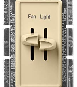 Lutron Skylark 3-Speed Combination Fan and Light Control, 1.5 Amp, Single-Pole, S2-LFSQ-IV, Ivory