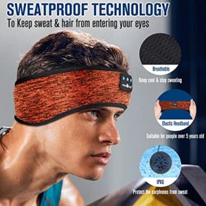 MUSICOZY Sleep Headphones Bluetooth Sports Headband, Wireless Music Sleeping Headphones Sleep Eye Mask Earbuds IPX6 Waterproof for Side Sleepers Workout Running Insomnia Travel Yoga Office, Pack of 2