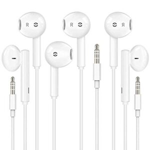 [apple mfi certified] apple earbuds/headphone/earphones with 3.5mm wired headphone wired earbud with microphone compatible with iphone, ipod, ipad, mp3, huawei, samsung,white