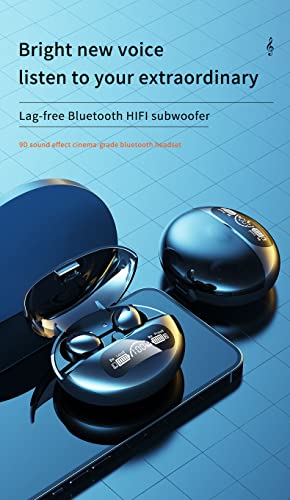 Bluetooth Headphones True Wireless Earbuds 48Hrs Playtime with Wireless Charging Case LED Power Display Wireless & Type-C Charging Waterproof in-Ear TWS Earphones for Phone Computer Laptop Sports