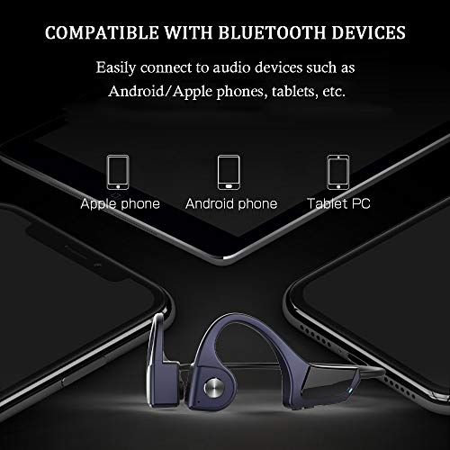 SLuB Bone Conduction Headphones,Bluetooth 5.0 Open-Ear Wireless Earphones,High Sound Quality,Ultra-Lightweight,Waterproof and Sweatproof Sports Headset(Blue)