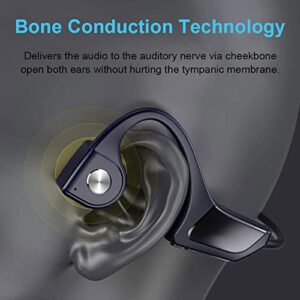 SLuB Bone Conduction Headphones,Bluetooth 5.0 Open-Ear Wireless Earphones,High Sound Quality,Ultra-Lightweight,Waterproof and Sweatproof Sports Headset(Blue)