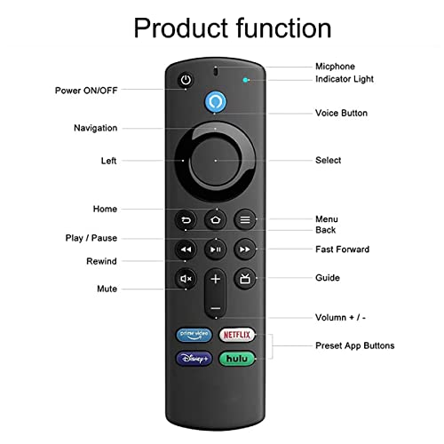 Replacement Voice Remote Control L5B83H (2rd Gen) Control Fire TV Stick, Compatible Fire TV Device, with Voice Remote, Backlit Buttons