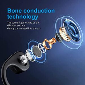 ZKAPOR Bone Conduction Headphones, 2023 Upgraded Open-Ear Wireless Earbuds Bluetooth Sport Headphones with Microphones