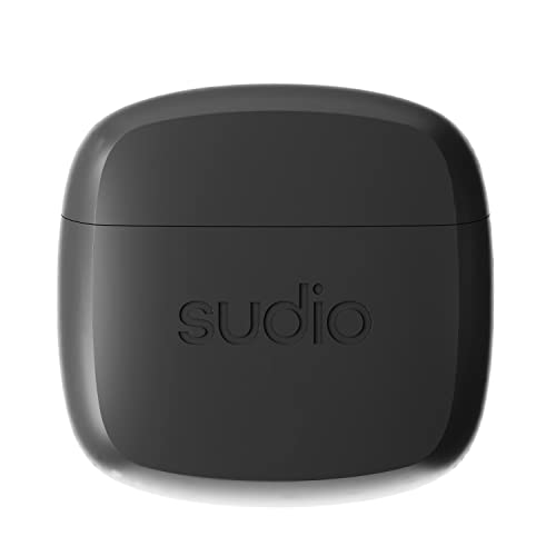 Sudio N2 True Wireless Bluetooth Open-Ear Earbuds - Multipoint Connection, Built-in Microphone for Calls, 30h Battery Time with Charging Case, IPX4 Water Resistant, USB-C & Wireless Charging (Black)