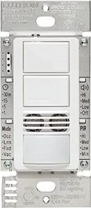 lutron ms-a202-wh maestro dual tech dual circuit occupancy sensor switch, no neutral required, 6 amp single-pole, white