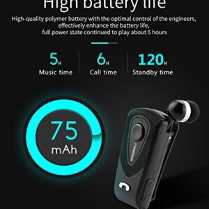 Fineblue F930 Wireless Freedom Business Bluetooth Headset Call Clarity Golden Blue Music No Bound Smart one Drag Two Bluetooth Earphone - Black