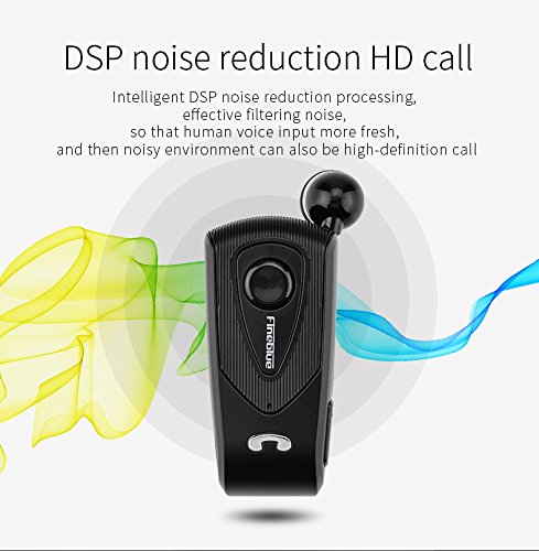 Fineblue F930 Wireless Freedom Business Bluetooth Headset Call Clarity Golden Blue Music No Bound Smart one Drag Two Bluetooth Earphone - Black