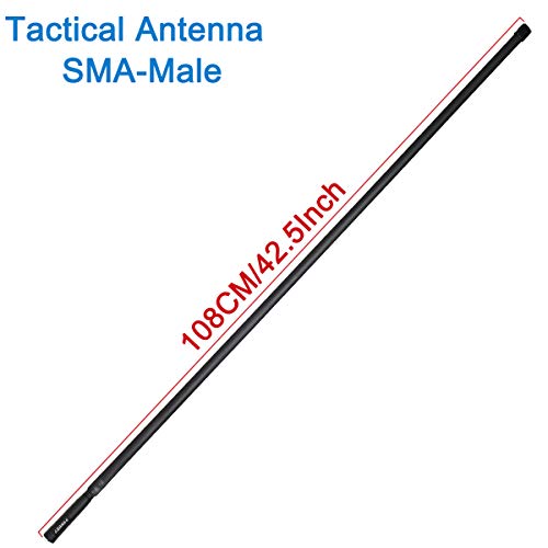 42.5-Inch ABBREE SMA-Male VHF UHF Dual Band 144/430Mhz Foldable Tactical Antenna for Yaesu FT-70DR,FT-2DR,FT-270R TYT Wouxun Ham Two Way Radio