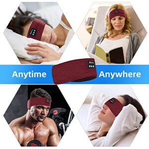 Hoseili 2022 New Sleep Headset Bluetooth Headset,with Ultra-Thin high-Definition Stereo Speakers, Suitable for Sleep, Sports, Jogging, Yoga, Insomnia, air Travel, etc（Red）
