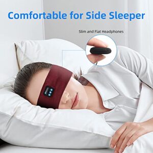 Hoseili 2022 New Sleep Headset Bluetooth Headset,with Ultra-Thin high-Definition Stereo Speakers, Suitable for Sleep, Sports, Jogging, Yoga, Insomnia, air Travel, etc（Red）