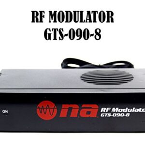 Universal RF Modulator RCA Audio Video to Coaxial Coax F-Type With S Video GTS-090-8