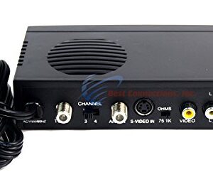 Universal RF Modulator RCA Audio Video to Coaxial Coax F-Type With S Video GTS-090-8