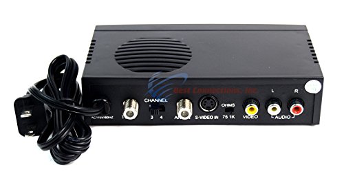 Universal RF Modulator RCA Audio Video to Coaxial Coax F-Type With S Video GTS-090-8