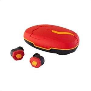 final audio true wireless earbuds bluetooth headphones with charging case. earphones with built-in mic and hands free touch controls for iphone & android. evangelion (red)