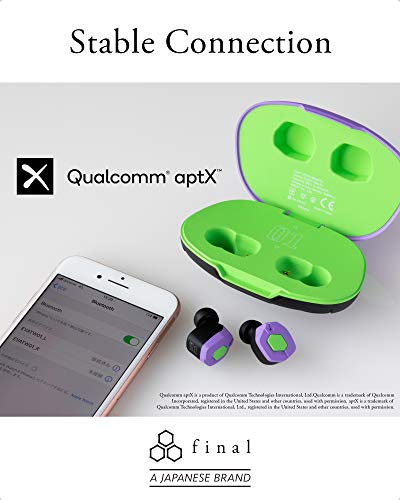 Final Audio True Wireless Earbuds Bluetooth Headphones with Charging Case. Earphones with Built-in Mic and Hands Free Touch Controls for iPhone & Android. Evangelion (Red)