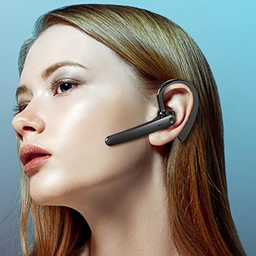 Gspmoly Bluetooth Headset Ear-Mounted Business Stereo Headset Hands-Free Sports Headset with Microphone, Microphone for Office Driving, Hands-Free Earphones Compatible with Android/iOS