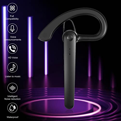 Gspmoly Bluetooth Headset Ear-Mounted Business Stereo Headset Hands-Free Sports Headset with Microphone, Microphone for Office Driving, Hands-Free Earphones Compatible with Android/iOS