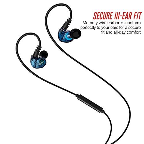 MOXKING Running Sport Earphones Over Ear Buds with Microphone Remote Noise Cancelling Earhook Headphones Sweatproof in Ear Earphones for Gym Jogging Workout Exercise