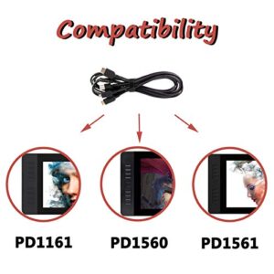 GAOMON 3 in 1 Cable for PD1161 PD1560 PD1561 Drawing Display Tablet- HDMI USB Power in 1 Cable