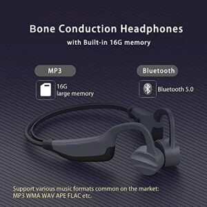 ESSONIO Bone Conduction Headphones Bluetooth Open Ear Headphones for Swimming Underwater IPX8 Waterproof Headphones Earbuds Diving Sports Built-in 16G