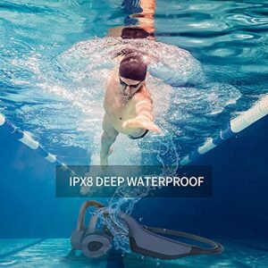 ESSONIO Bone Conduction Headphones Bluetooth Open Ear Headphones for Swimming Underwater IPX8 Waterproof Headphones Earbuds Diving Sports Built-in 16G